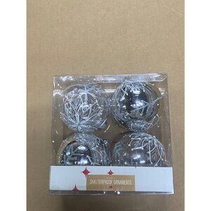 Holiday Lane Northern Lights Plastic Ball Ornaments Multi Set of 4 NWT